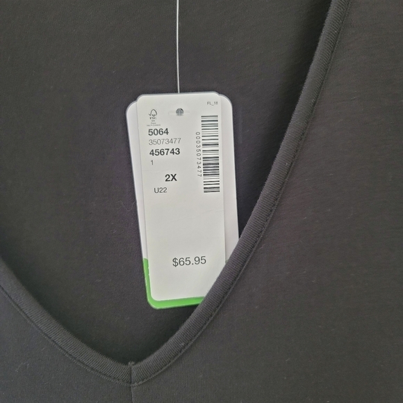 Penningtons Plus Black Dress V Neck 2X NWT #773 - Picture 3 of 14